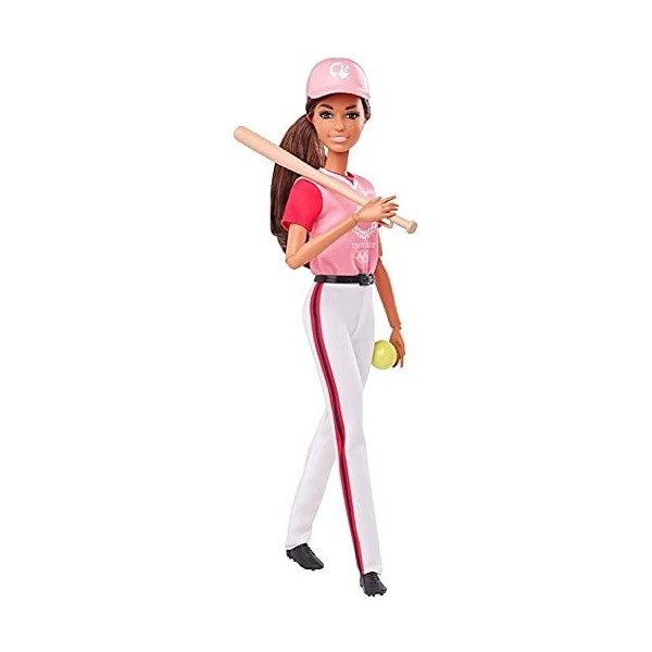 Barbie Sport Tokyo 2020, coffret Skateboard, poupée articulée brune avec casque, veste des jeux olympiques et accessoires, jo