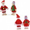 Famille de 7 figurines en bois pour maison de poupée, poupées de Noël pour cadeau, accessoires de décoration