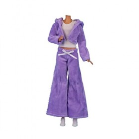 Lance Home® 5 Ensemble Vêtements dautomne Robes + Pantalon Chaussures Sac De Mode Chapeau Manches Longues Manteau pour 29cm 