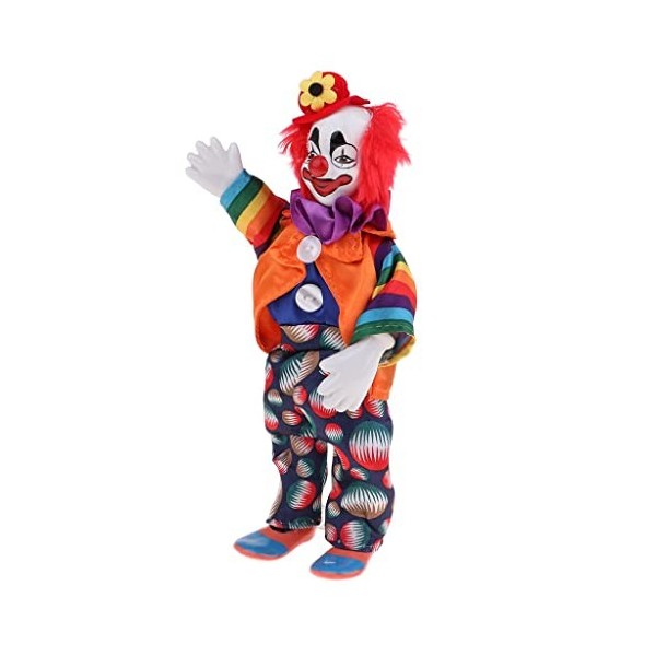 Perfeclan Jouet de Clown en Porcelaine pour Enfants, Décoration dhalloween - 25cm.23cm