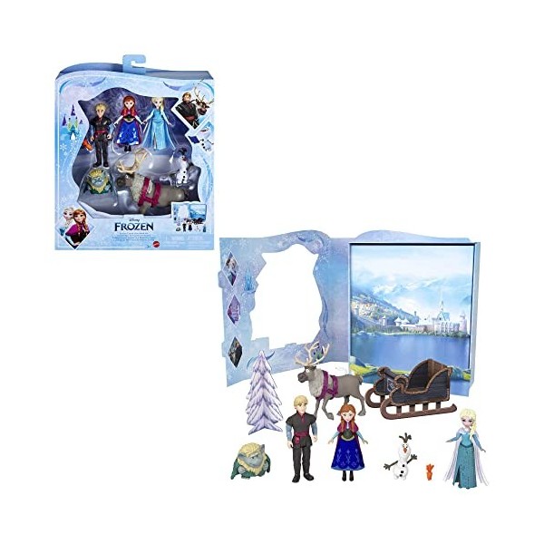 Disney La Reine des Neiges 2 Coffret Amis et Chamallow avec figurines Olaf et Bruni et 5 accessoires de feu de camp, Jouet En