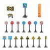 YPLonon 18 PCS Jeu de Panneaux de Signalisation de Routière Blocs de Construction en Plastique Road Sign Set Jouets de Feux d