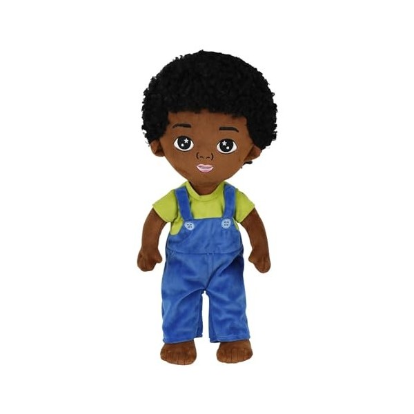 Poupée noire en peluche pour garçon | Jolie poupée afro caucasienne en peluche, douce et confortable, décoration dintérieur 