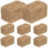 PRETYZOOM 8 Pièces Maison De Poupée Balle De Foin Mini Botte De Foin Modèle pour Accessoires De Maison De Poupée Miniature Ac