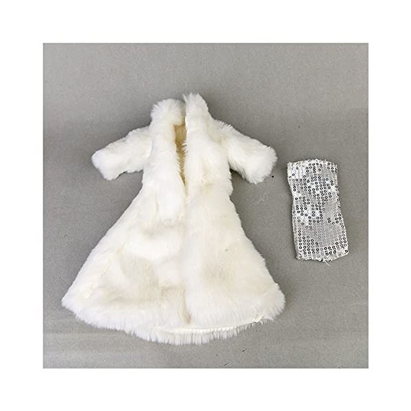 Hinleise Manteau en peluche avec jupe à paillettes pour poupée tendance de 29 cm Style C 