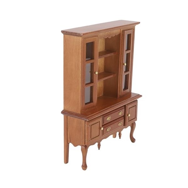 VGEBY Armoire Miniature, Bibliothèque en Bois 1:12 pour Maison de Poupée avec Tiroir à Porte Ouvrable pour Chambre Couleur s