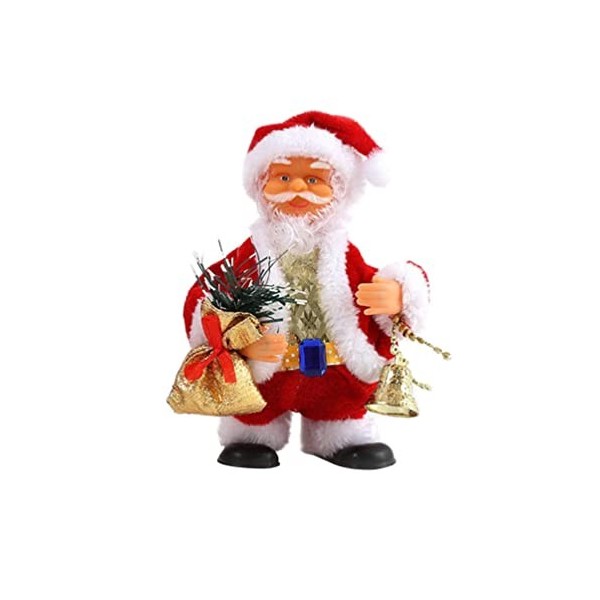 Amosfun Père Noël Électrique Père Noël Dansant Électrique Jouet De Noël Électrique Figurine De Père Noël Poupée Père Noël Mus