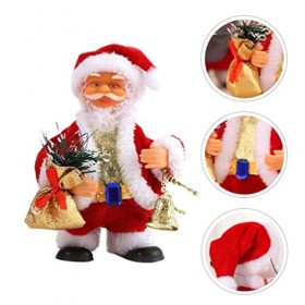 Amosfun Père Noël Électrique Père Noël Dansant Électrique Jouet De Noël Électrique Figurine De Père Noël Poupée Père Noël Mus