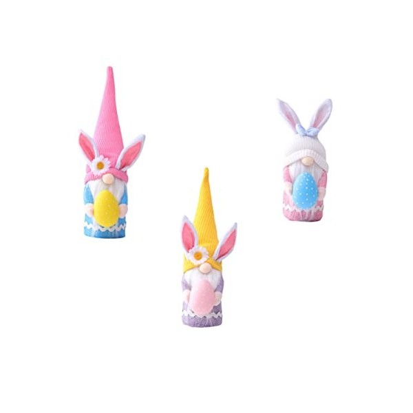 Didiseaon 2Pcs Oeuf De Lapin Tenant des Décorations De Bureau De Poupée Jouets De Bureau Bijoux De Printemps Figurines De Gno