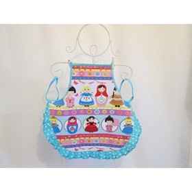 Tablier fille à froufrou en tissu poupée du monde 1-6/8 ans