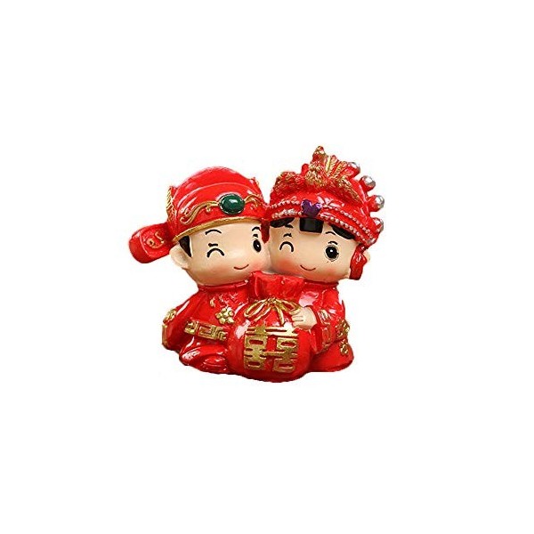 JIA JIA Chinois rétros Jeunes Décorations de Mariage Figurine marié Dollhouse Accessoires de Bricolage Mini Craft Cadeau Jard