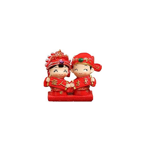 JIA JIA Chinois rétros Jeunes Décorations de Mariage Figurine marié Dollhouse Accessoires de Bricolage Mini Craft Cadeau Jard