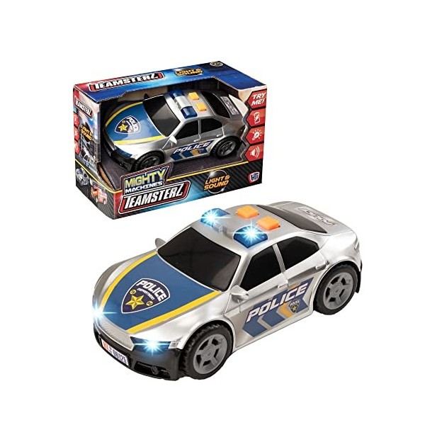 Teamsterz Mighty Machines Petite Voiture de Police | Voiture de Police avec lumières et Sons réalistes | Figurines et véhicul