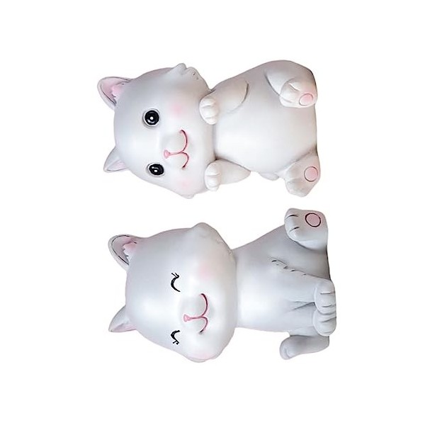 Toyvian 2 Pièces Décorations De Maison pour La Maison Figurines De Chat Minuscule Décor pour Enfants Figurines De Chat Ensemb