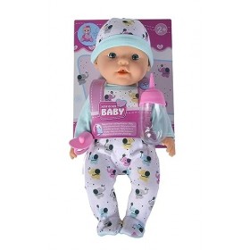 Simba New Born Baby 105030511 Poupée en Vinyle avec Fonction hydratation et hydratation, biberon et tétine, 30 cm, à partir d