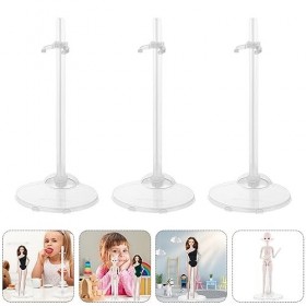 TOVINANNA 15 Pièces Supports De Poupée Support De Poupée en Plastique Transparent Réglable Pince De Taille Réglable Présentoi