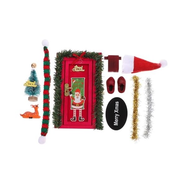 PRETYZOOM 1 Jeu Kit De Meubles pour Maison De Poupée Signe De Joyeux Noël Petit Arbre De Noël Boîte Aux Lettres De Noël Décor