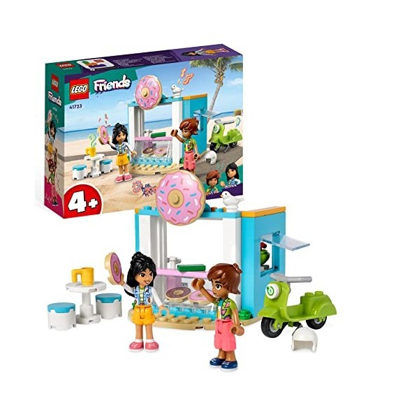 LEGO 41723 Friends La Boutique de Donuts, Set de Café, Jouet Filles et Garçons 4 Ans avec Mini-Poupées Liane et Léo et Scoote