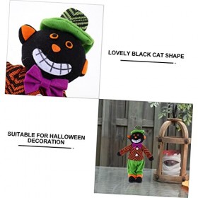 Toyvian Noir Chat Poupée Jouets pour Enfants Halloween Décor Enfants Décor Thanksgiving Figurine Décor Jouets pour Les Tout-P
