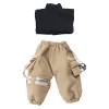 niannyyhouse Ob11 Pantalon cargo court avec chaîne pour poupée BJD 1/12 noir + marron 