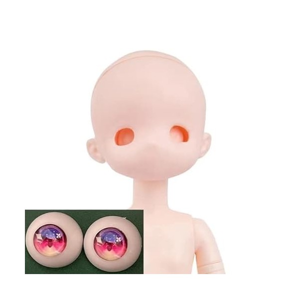 VIXDA 8 Yeux de Couleur Anime Visage poupée Bricolage 30cm poupée Maquillage tête de poupée Peut être Ouvert ou poupée enti