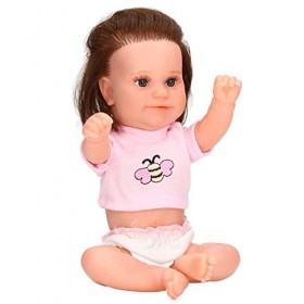 Huairdum Poupée, Poupée de bébé en Silicone avec Bouteille de Noël pour Enfants de 3 Ans et Plus maddie12 Pouces Fille Blanc