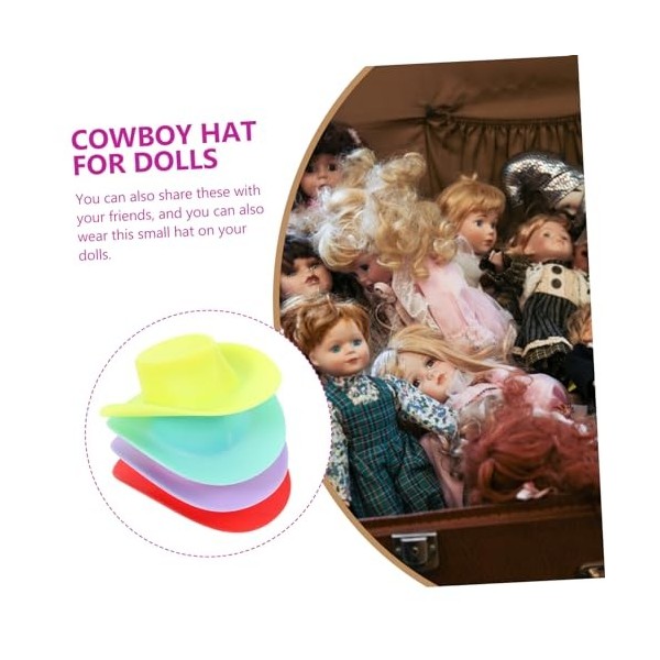 ibasenice 40 Pièces Mini Chapeau Chapeau De Boisson Disco Petits Chapeaux Mini Chapeau Western Casquette Supérieure De Poupée