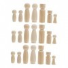 SEWACC 50Pcs Bricolage Poupée en Bois Décor Boisé Jouets De Bureau Décor pour La Maison Poupées À Cheville Non Peintes Corps 