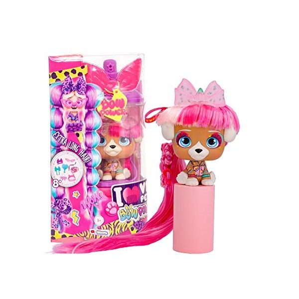 VIP PETS Bow Power Juliet S6 | Poupée petit chienne à collectionner avec un look Urbain et des cheveux longs à peigner ou déc