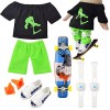 FOHYLOY Finger Skateboard, Skateboard à Doigts, Mini Skateboard Set avec Patins Chaussures, Pantalon, Genouillère, T-Shirt, B