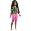 Barbie Fashionistas poupée mannequin 144 aux longs cheveux tressés et avec une tenue fluo, jouet pour enfant, GHW58