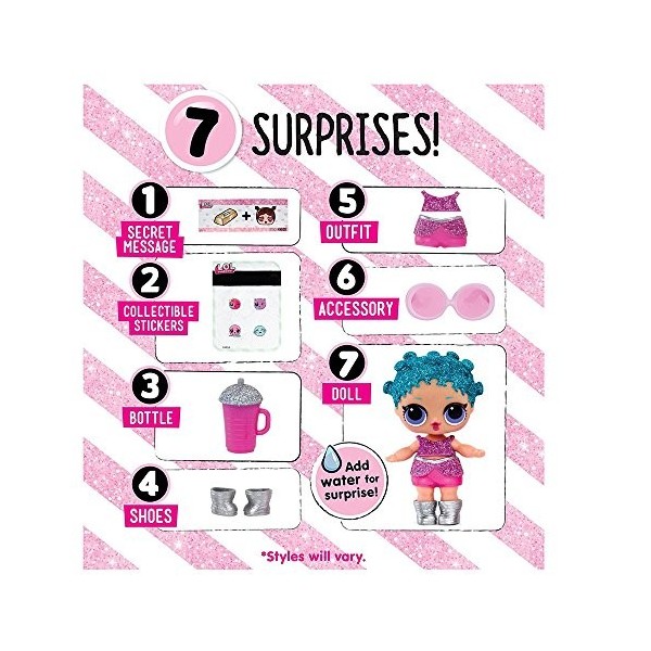 L.O.L. Surprise Glitter - 7 Surprises - Serie Speciale Scintillante, Modèles assortis