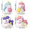 4 Pièces Licorne Figurine, Cake Topper Licorne Gateau Décorations Miniature Statue Poupée Jouet Licorne Miniature Ornement po