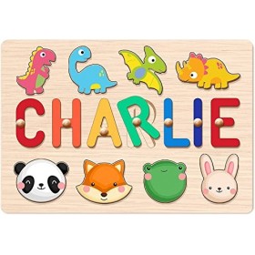 Name Puzzle Personnalisé pour Enfants Puzzle en Bois avec Name et Bebe Puzzle Enfant 1 2 3 Ans Puzzle préscolaire pour garçon