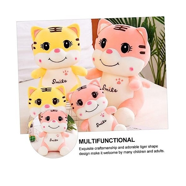 OATIPHO 1Pc Tigre Souriant Rose 2022 Cadeau du Nouvel an Poupée Animal en Peluche Jouet en Peluche De Noël Nouvel an Chinois 