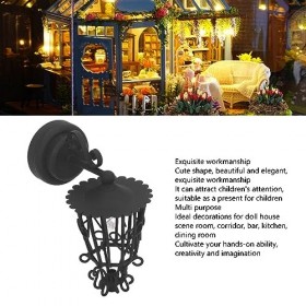 Fockety Applique Murale LED pour Maison de Poupée, échelle 1&nbsp;: 12, Lampe Murale Miniature à LED, Lampe Murale Vintage, Simula