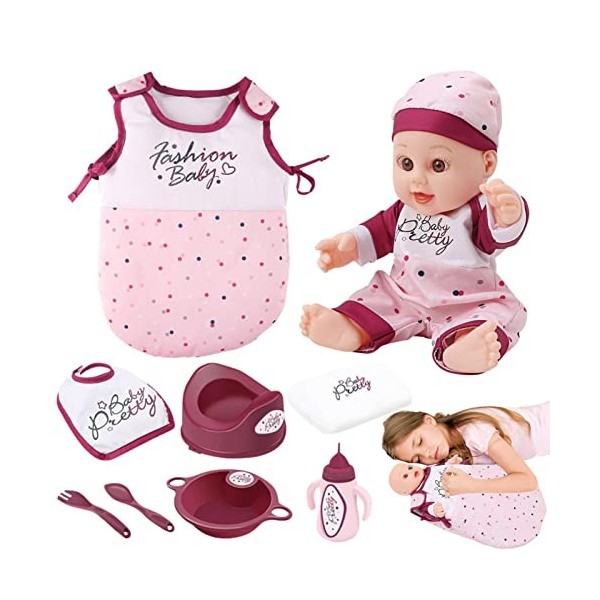 Zceplem Poupée bébé réaliste,Cute Soft Baby Dolls Girl Nouveau-né Jouet pour bébé Grands Yeux | Kit poupée pour Cadeau fête d