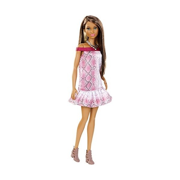 Barbie – Fashionista – Robe Rose Imprimé Python – Poupée Mannequin