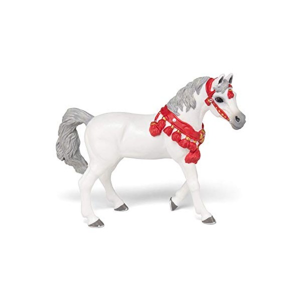 Papo -Figurine Peinte A La Main -Chevaux, Poulains et Poneys -Cheval Arabe Blanc en Tenue de Parade -51568-À Collectionner-po