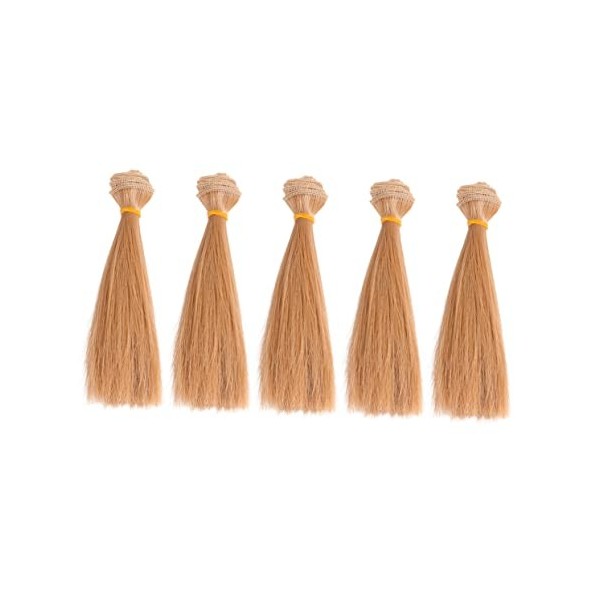 SEWACC 10 Pcs Bjd Poupées Cheveux Poupée Barbiegirl Trames De Cheveux Raides Enracinement Poupée Cheveux Faux Cheveux Raides 