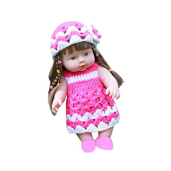 ADOSSAC 2020 Poupée Bébé Reborn en Silicone Bébé Poupée Yeux Ouverts avec des Vêtements Cheveux 30X15X9 cm Réaliste Mignon Ca