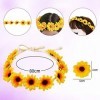 Tizund Lot de 8 costumes hippie comprenant un collier avec signe de paix, des boucles doreilles, un bandeau tournesol, des l