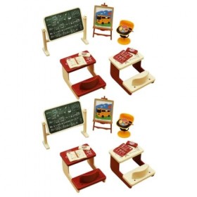 MAGICLULU 2 Ensembles De Meubles De Salle De Classe pour Maison De Poupée Tableau Noir Miniature Chaise De Bureau Modèles De 