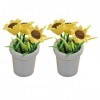 TOYANDONA 2 Pièces Bonsaï De Tournesol Miniature Mini Pot De Fleur De Tournesol Maison De Poupée Tournesol Artificiel Plantes