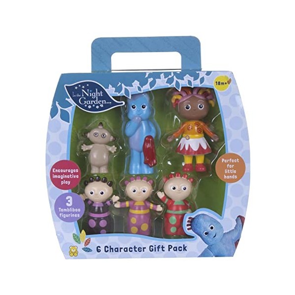 Kids In The Night Garden Figurines Gift Box with carry handle containing 6 Characters, up to 10cm tall, Toddler Girl Toys and