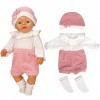 dudubell Lot de 2 vêtements de poupée pour poupées de 36 à 43 cm, en coton doux avec chapeau pour poupées de 36 à 43 cm poup