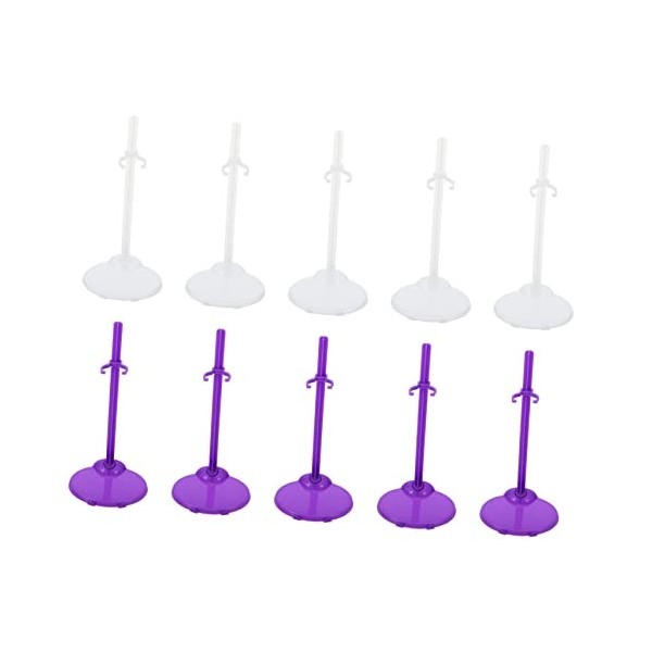 ADOCARN 20 Pièces Stand De Poupée Support en Plastique pour Poupée Supports De Poupée Bricolage Support De Robe De Poupée Sup