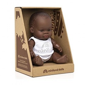 Miniland Miniland31124&nbsp;21&nbsp;cm Petite Fille Africaine avec sous-vêtements en boîte