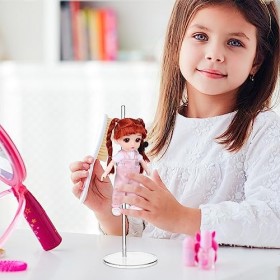 COHEALI Supports De Poupée en Acrylique 12 Pièces Présentoirs De Poupée avec Clip De Taille Réglable Support De Poupée Transp