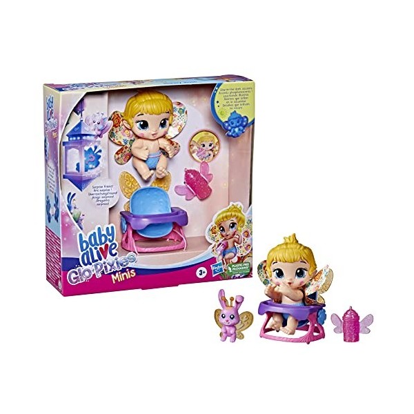 Baby Alive Glo Pixies Minis - F3651 - Poupée 10 cm phosphorescente - Honey Rose